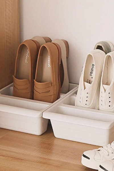 Bev Kitchen Trio Dikey Ayakkabı Rampası Terlik Ayakkabı Kutusu 3 Bölmeli Düze...