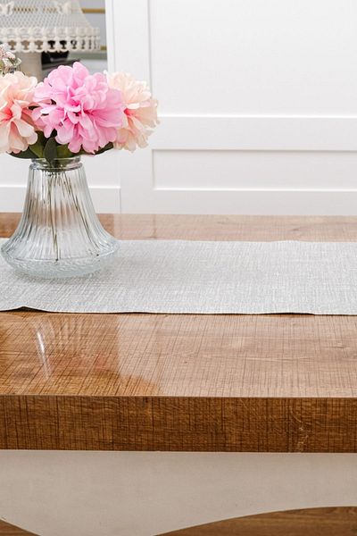 Finezza Linen Printed Cotton/Linen Silver Runner 40*140 cm - 682