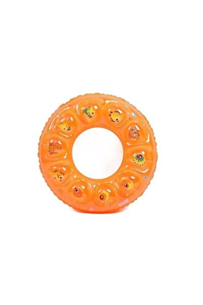 Çocuk 1-9 Yaş Turuncu Renk Boncuklu 60cm Şişme Deniz/Havuz Simidi