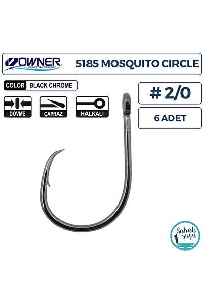 Owner 5185 Mosquito Circle Delikli İğne #2/0 (6 Adet) Siyah