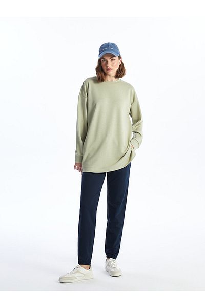 LC Waikiki LCWAIKIKI Classic Crew Neck Plain Oversize Women's Sweatshirt Tunik