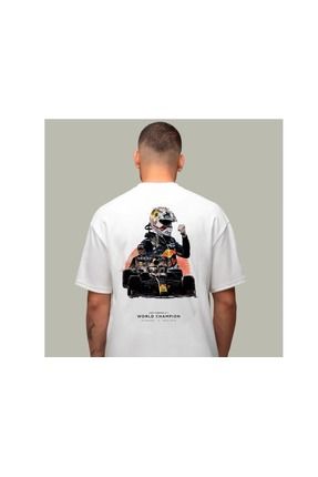 HANU K WORLD CHAMPION MAX VERSTAPPEN Model Y2K Araba Bask l Oversize Beyaz T shirt HANU K Fiyat Yorumlar Trendyol