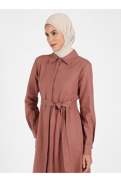 Tavin Hidden Buttoned Hijab Dress - Gonca - Tavin