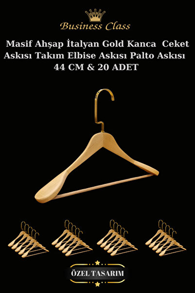 Manken İstanbul 20 італійських гачків для одягу з масиву дерева, шириною 44 с...