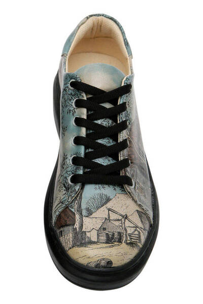 Dogo Women's Vegan Leather Blue Sneakers - Back In Town Design
