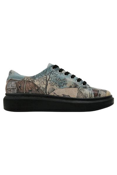 Dogo Dámské veganské kožené modré tenisky – design Back In Town