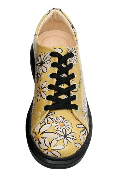 Dogo Kadın Vegan Deri Sarı Sneakers - Everything Will Be Okay Tasarım