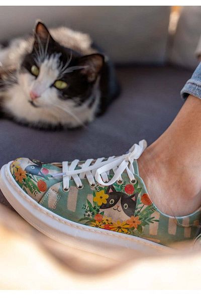 Dogo Pantofi de damă din piele vegană albastră casual - design dulce de evacuare