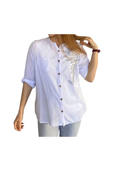 PHUTİ COLLECTION قميص من القماش المغسول