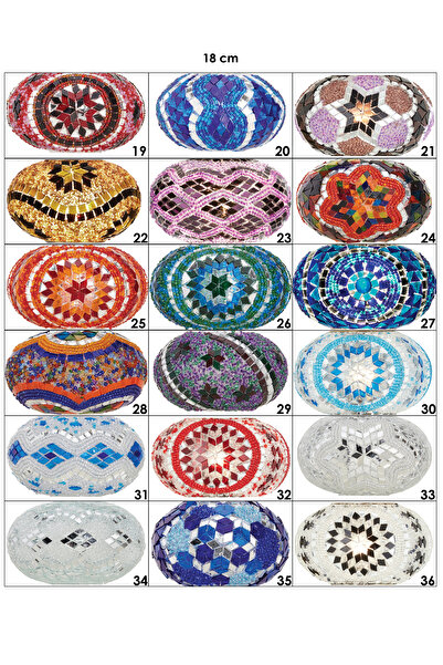 Demmex Otantik Mozaik Avize Aplik Lambader Cam 18 Cm Sadece Cam Aparat Yoktur Ürün Detaylarına Bakınız !!!