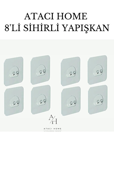 ATACI 8 Adet Çok Güçlü Sihirli Yapışkan, Yedek Sticker 8'li, Yeniden Kullanıl...
