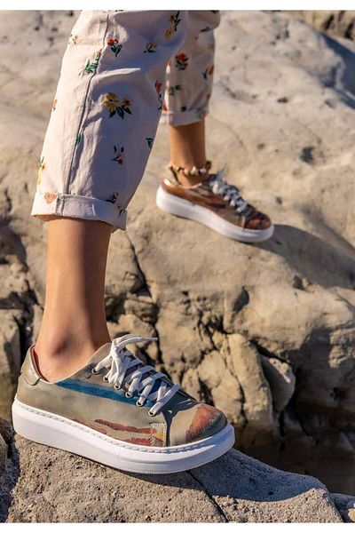 Dogo Pantofi de damă din piele vegană gri - Design Fishermans House