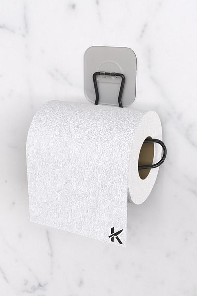 KARTEYA Sticker Adhesive Decorative WC Toilet Paper Holder Stylish Bathroom Accessory WC Paper Holder
