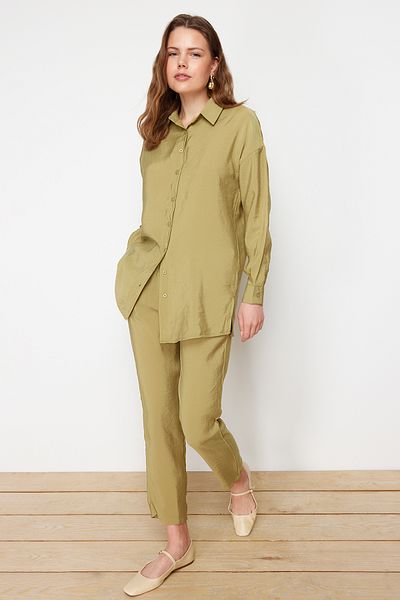 Trendyol Modest Khaki Woven Top and Bottom - Shirt, Pants Set
