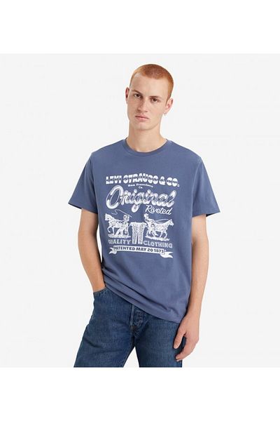 Levi's تي شيرت LE SS للرجال باللون الأزرق