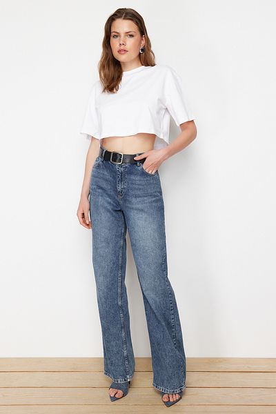 Trendyol Collection Футболка з бавовни 100 бавовна вільного крою TWOSS24TS00165 TWOSS24TS00165