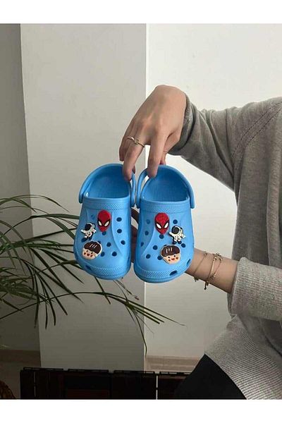 Behtah Kundura 6 Cross Jibbitz Fancy Gift - Sandale casual închise în față Papuci, fete băieți