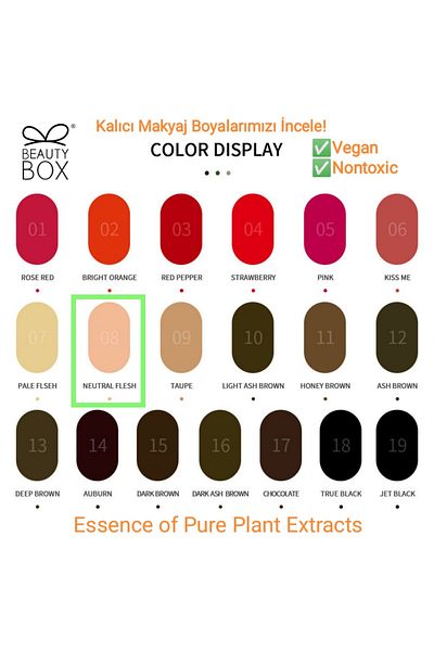 Beauty Box Neutral Flesh Vegan Permanent Makeup Paint PMU Pigment Nontoxic Essence of Pure Plant Extracts 12ml