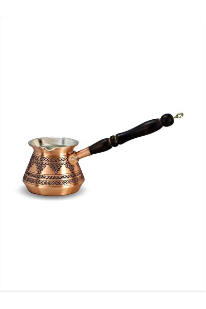 Sonay Bakırcılık Kalın Topak Üzüm İşlemeli Bakır Cezve 4 Fincanlık