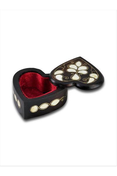 Sonay Bakırcılık Wooden Mother of Pearl Embroidered Ring Jewelry Box
