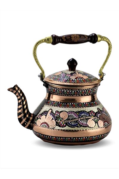 Sonay Bakırcılık Gül Çiçek Tek Ihlamur Bakır Çaydanlık