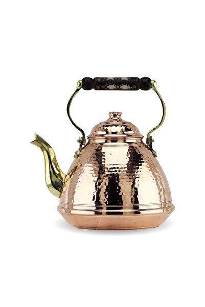 Sonay Bakırcılık إبريق شاي نحاسي واحد مزين بالزيزفون سعة 3 لتر
