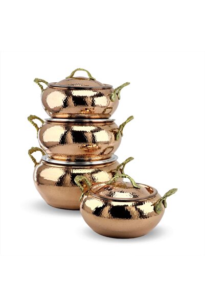 Sonay Bakırcılık Dövülmüş Trabzon Bakır Güveci Seti