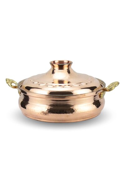 Sonay Bakırcılık Hand Forged Deep Karnıyarık Copper Pot 28 Cm