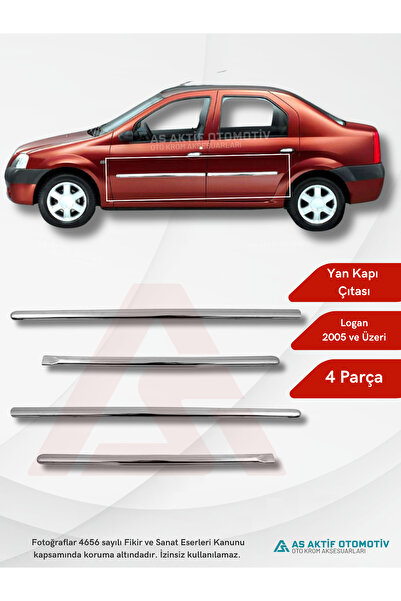 as aktif otomotiv oto krom aksesuarları Dacia Logan SD Yan Kapı Çıtası 4 Parç...