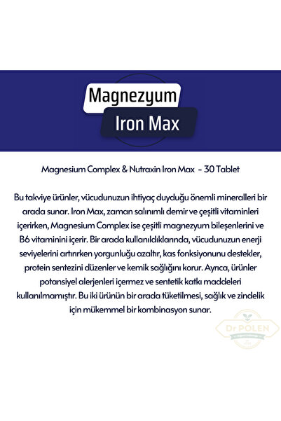 Nutraxin Magnezyum Complex 60 Tablet 125 Mg & Nutraxin Iron Max 17 Mg
