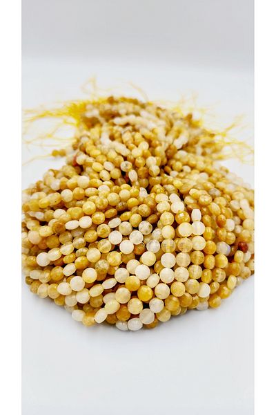 Yüksel Boncuk 6 mm Calcite Stone Lentil Facet Cut Natural Stone String