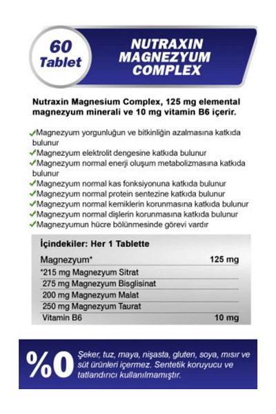 Nutraxin Magnesium Complex and Nutraxin Iron Max - 60 Tablets 125 Mg + 17 Mg