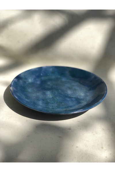 Tam Seramik 6'lı Mavi Tatlı Tabağı