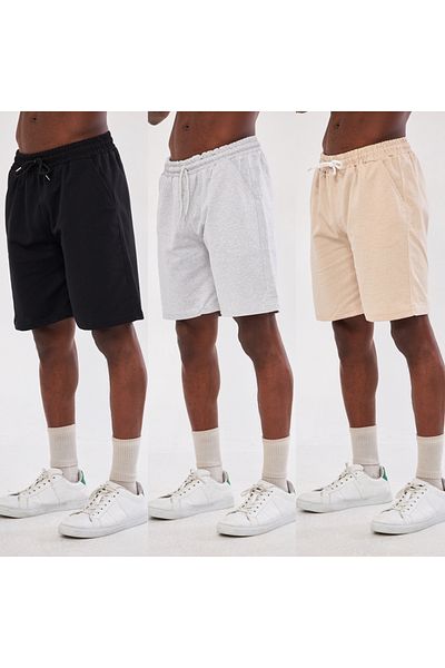 pandy Unisex σορτς 3 τεμαχίων μαύρο γκρι μπεζ