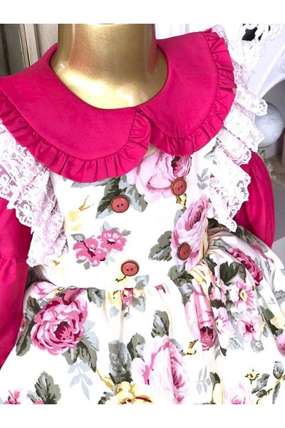 İPEKACOUTURE Rochie pentru copii cu cămașă mov cu modele florale