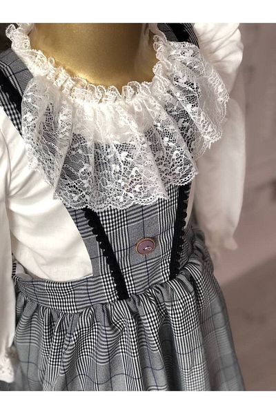 İPEKACOUTURE Vintage καρό λευκό πουκάμισο φόρεμα