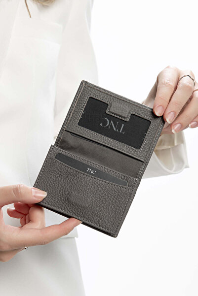 Tamer Tanca Women's Genuine Leather Gray Card Holder