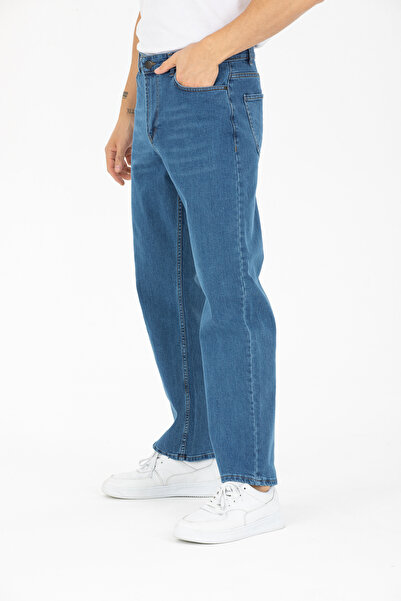 GRİJEANS بنطلون جينز رجالي أزرق فاتح فضفاض مناسب فضفاض 100% قطن دينم فضفاض بن...