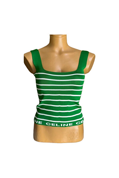 Bima Ticaret Γυναικείο ριγέ πλεκτό εσώρουχο με τετράγωνο λαιμό