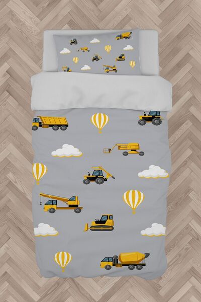 MEKTA HOME BABY AND KIDS ROOM Business Machine Voiced Road Patterned Duvet Co...