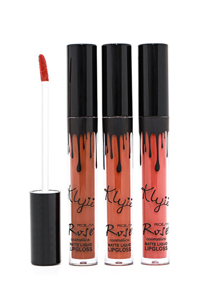 Roesıa Rose Cosmetics Rose 3'lü Seri Kalıcı Ruj - Matte Lıquıd Lıpgloos