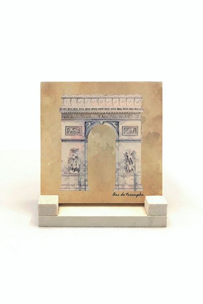 BAKSEPETE Triumphal Arch De Triomphe Printed Natural Stone Desktop 10x10 Krg-4