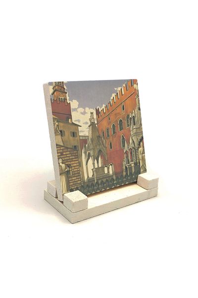Sadrazam Italy Visual Printed Natural Stone Desktop 10x10 Krg-56