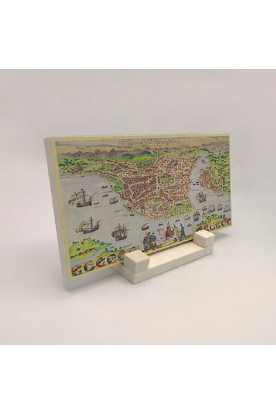 Sadrazam Byzantine Map Printed Natural Stone Desktop 10x20 Drt-14