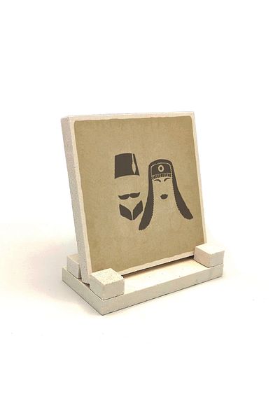 Sadrazam Ottoman Women's & Men's Icon Printed Natural Stone Desktop 10x10 Krt-108