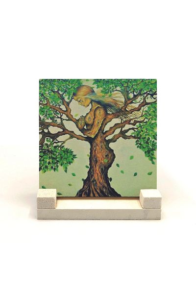 Sadrazam Wooden Women's Printed Natural Stone Desktop 10x10 Krg-148
