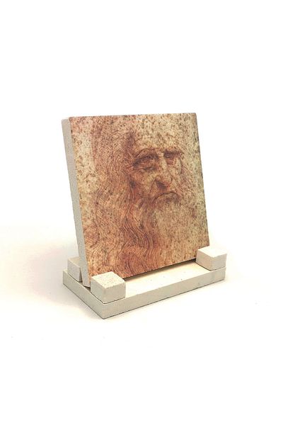 Sadrazam Autoportret Leonardo Da Vinci, 1512 Desktop din piatră naturală imprimat 10x10 Krg-142