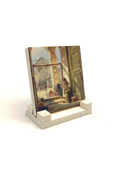 Sadrazam Emevi Mosque Door Printed Natural Stone Desktop 10x10 Krt-134