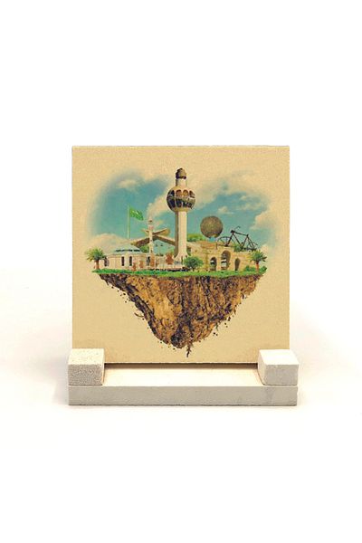 Sadrazam Saudi Arabia Visual Printed Natural Stone Desktop 10x10 Krg-73