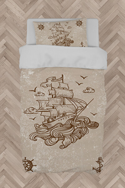 MASAL ODAM BABY AND KIDS ROOM Pirate Ship and Rudder Patterned Duvet Cover Set